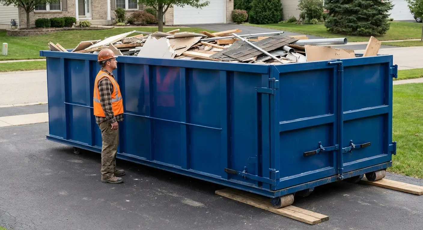 Dumpster loaded correctly to avoid overage fees in Largo, FL