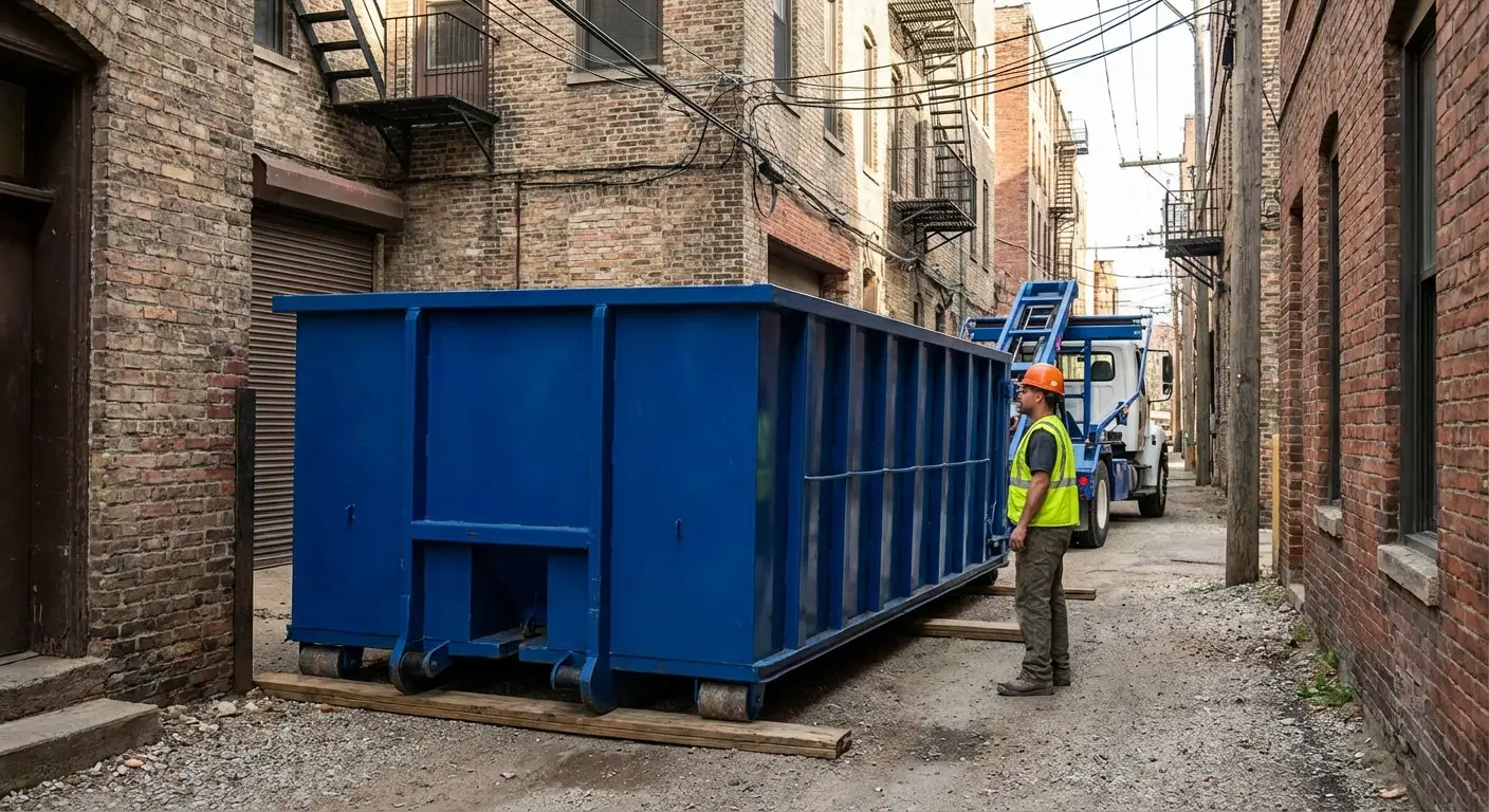 Narrow alley access challenges in Largo