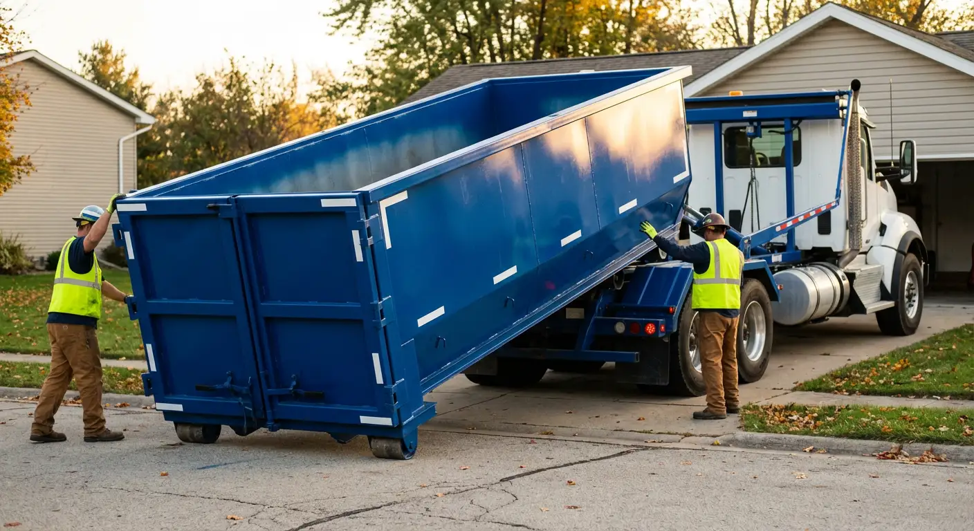 Roll-off dumpster delivery truck in Largo, FL